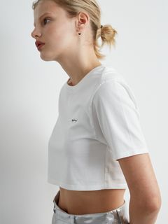 styling//ロゴ刺繍ショートTシャツ/カットソー/Tシャツ